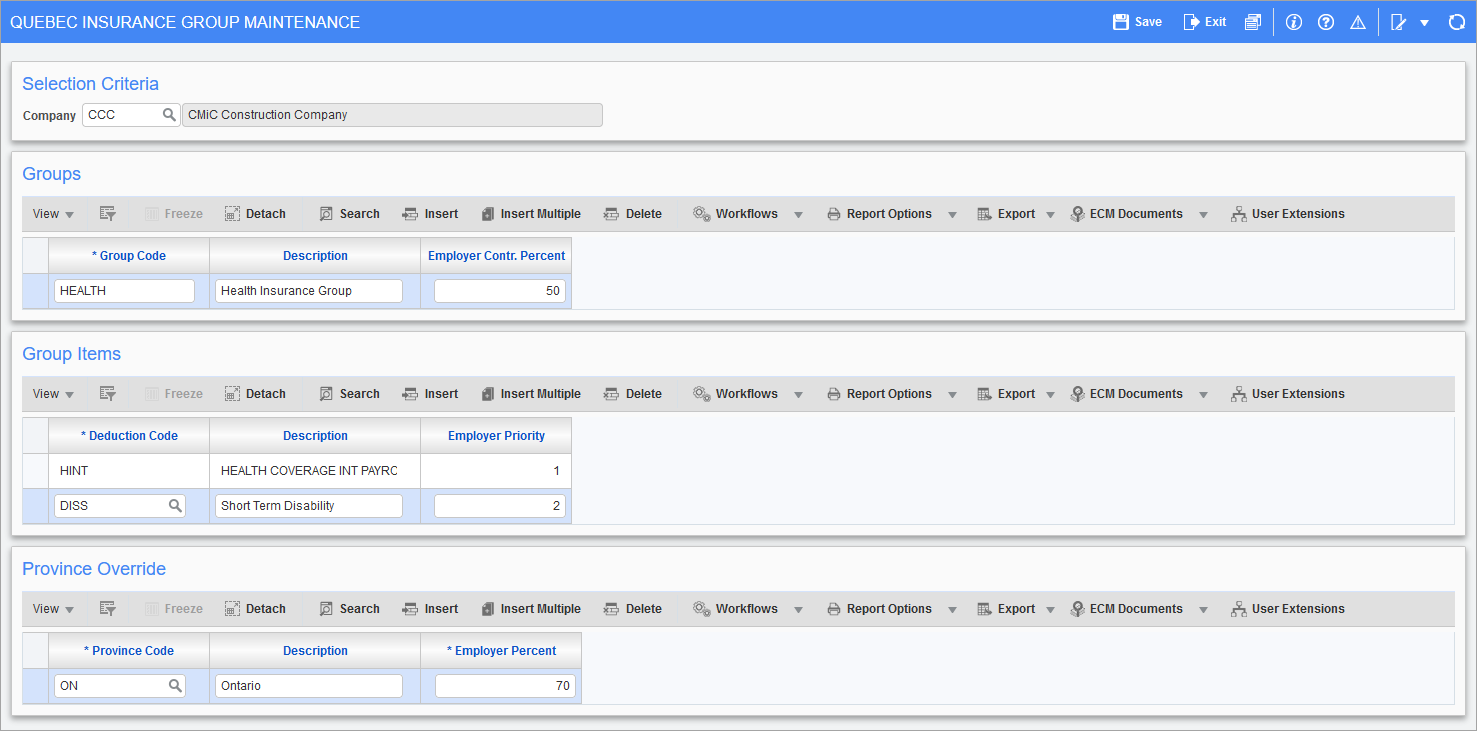 Quebec Insurance Group Maintenance