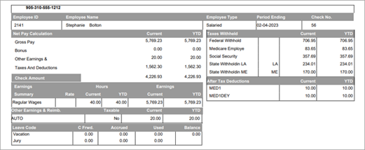 Sample check format