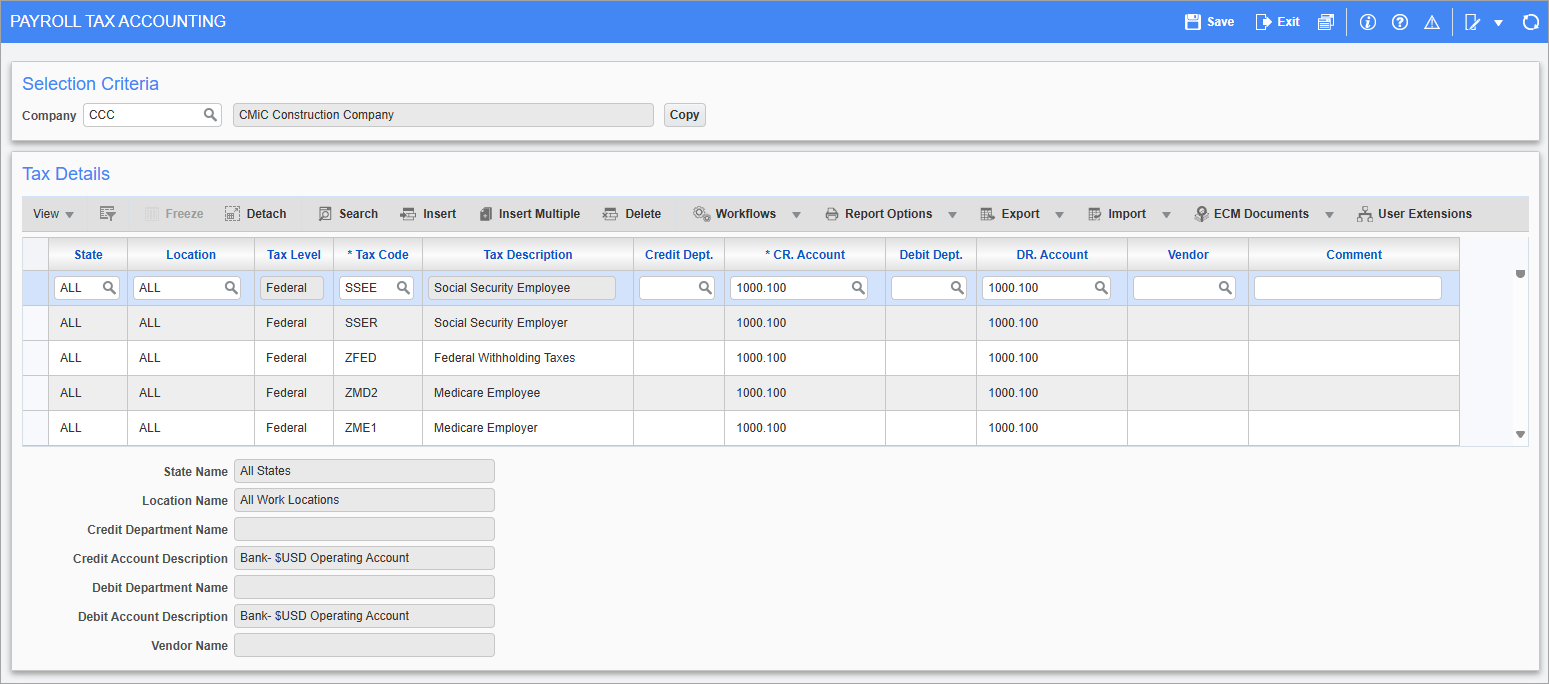 Screenshot of Payroll Tax Accounting.