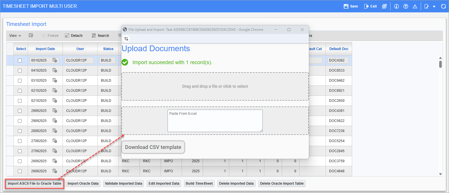 Screenshot of Upload Documents pop-up.