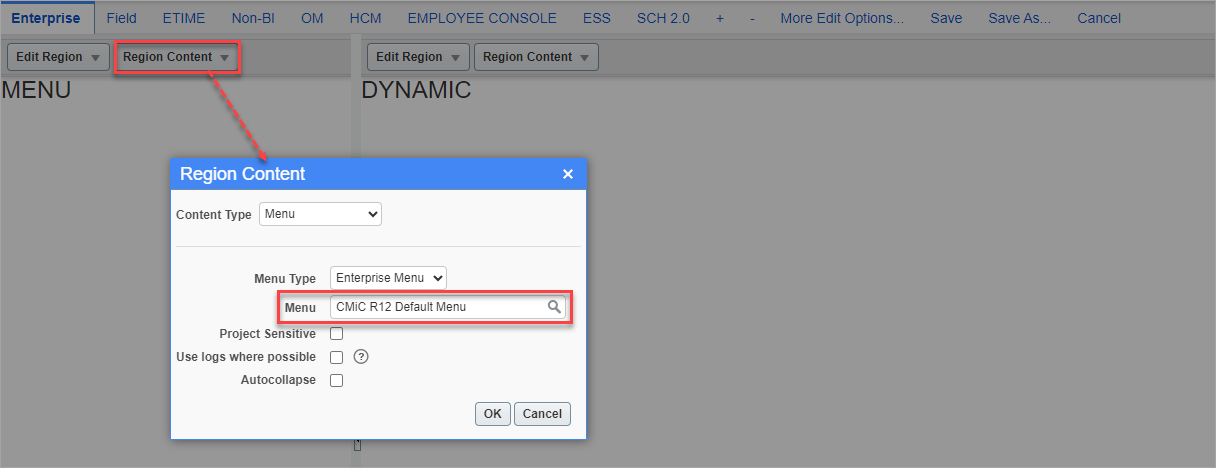 Screenshot of Edit Mode