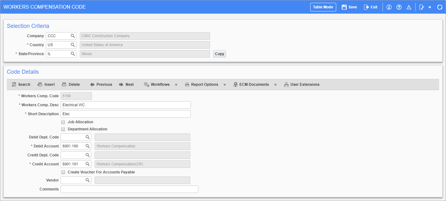 Screenshot of Codes