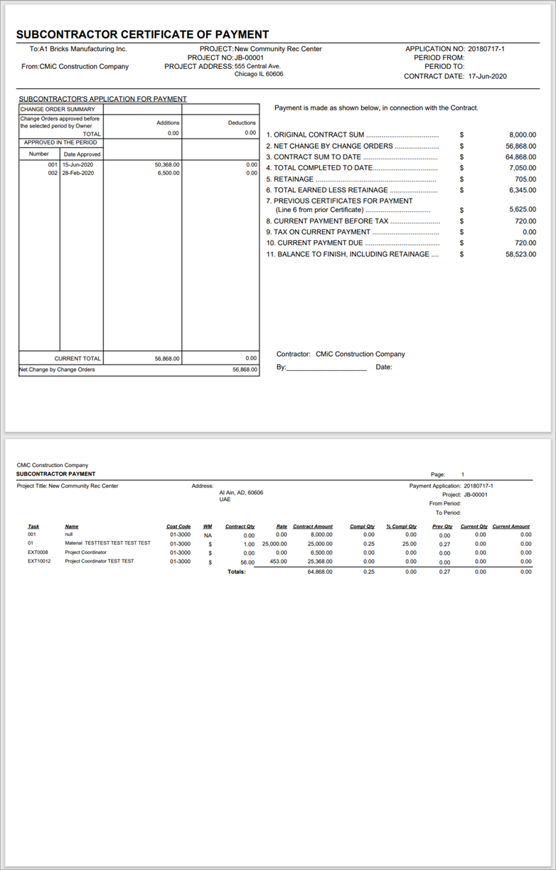 Sample Certificate of Payment