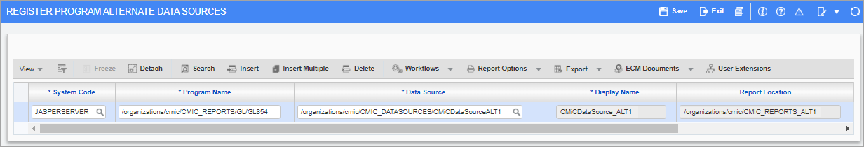 Screenshot of Register Program Alternate Data Sources.