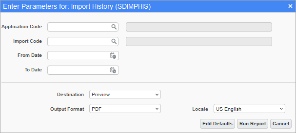 System Data - Import History