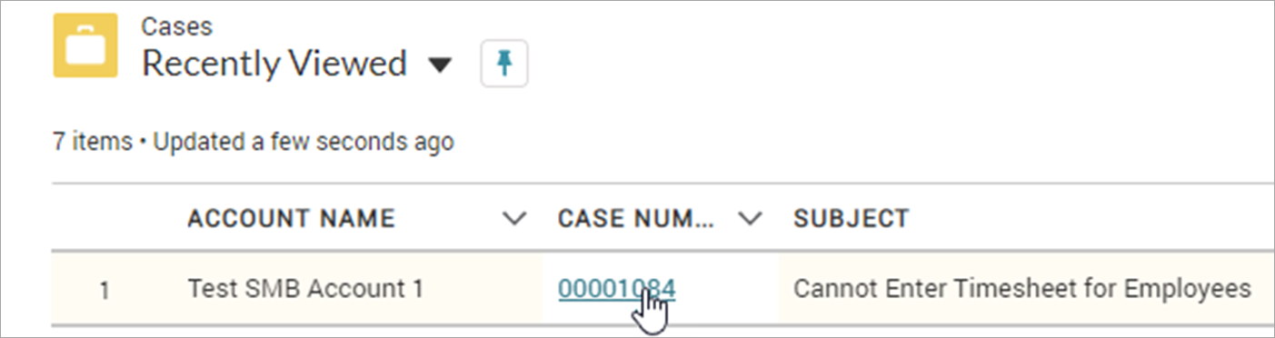 Screenshot of Case Details