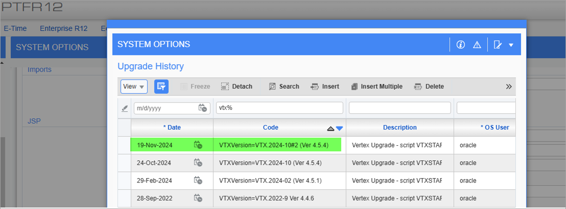 Screenshot of installing Vertex updates.