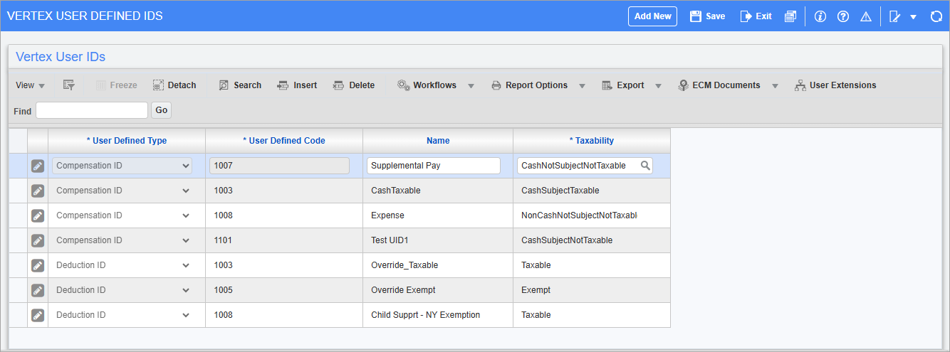 Screenshot of Vertex User Defined IDs.