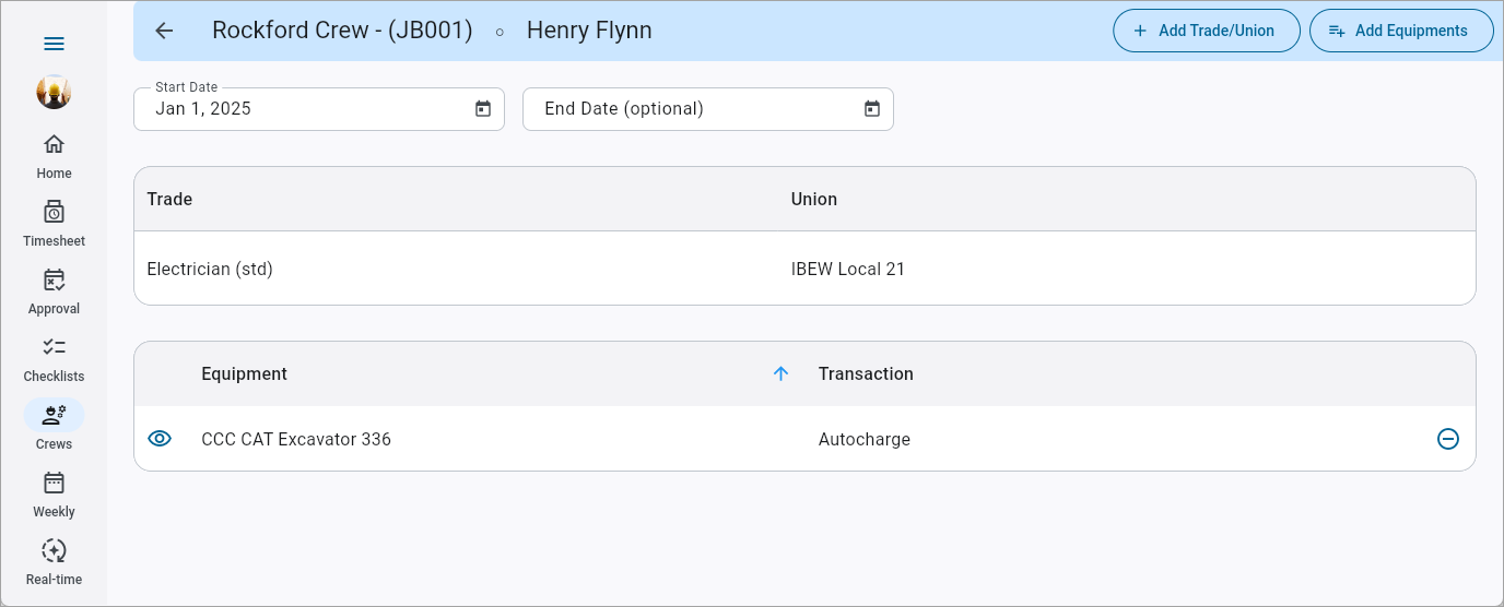 Screenshot of Member Details.