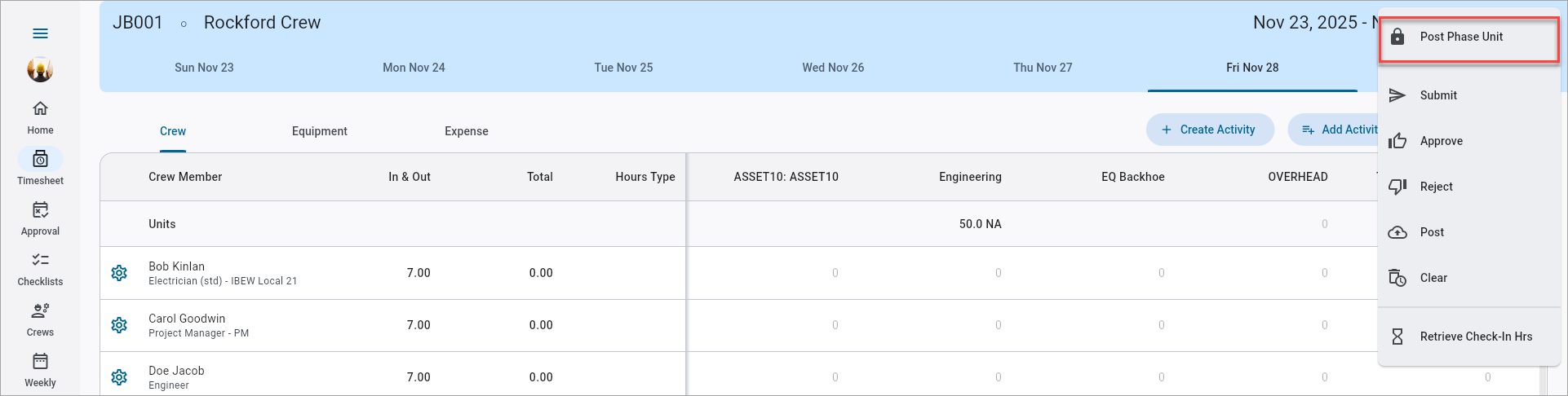 Construct CT - Phase Quantity Units Complete