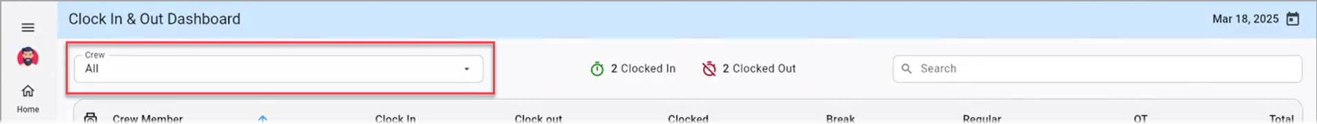 Screenshot of Real-Time Dashboard.