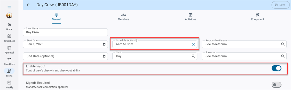 Screenshot of Crews.